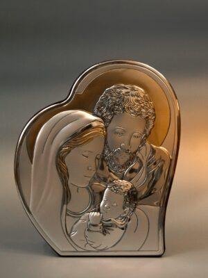 00303HBR1FWE  Սևբապատկեր արծաթ-ոսկի սրտ. Ընտանիք 22,6×25սմ