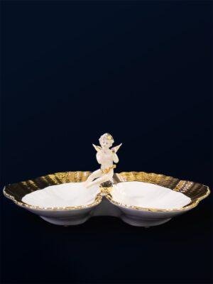 512/BAK Երկտեղանոց խխունջ սպիտ-ոսկ. հրեշտ 58x40x25սմ