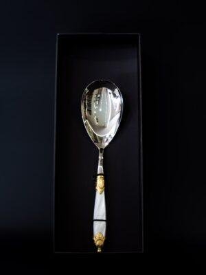 CD1SIGS/BN Մատուցման գդալ SIENA G+S,BN սպիտակ մարգ. բռն.