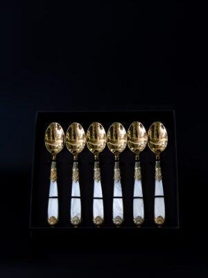 CD6SIGG/BN Թեյի գդալ 1/6 SIENA G+G,BN սպիտակ մարգ. բռն.