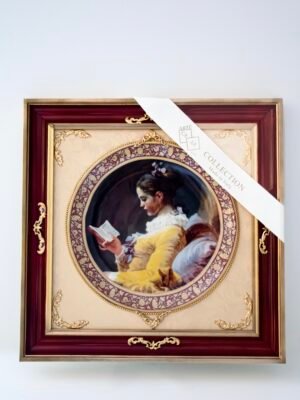 3174/R  Նկար 48×48 սմ կերամիկական ափսեյով կարմիր շրջ.